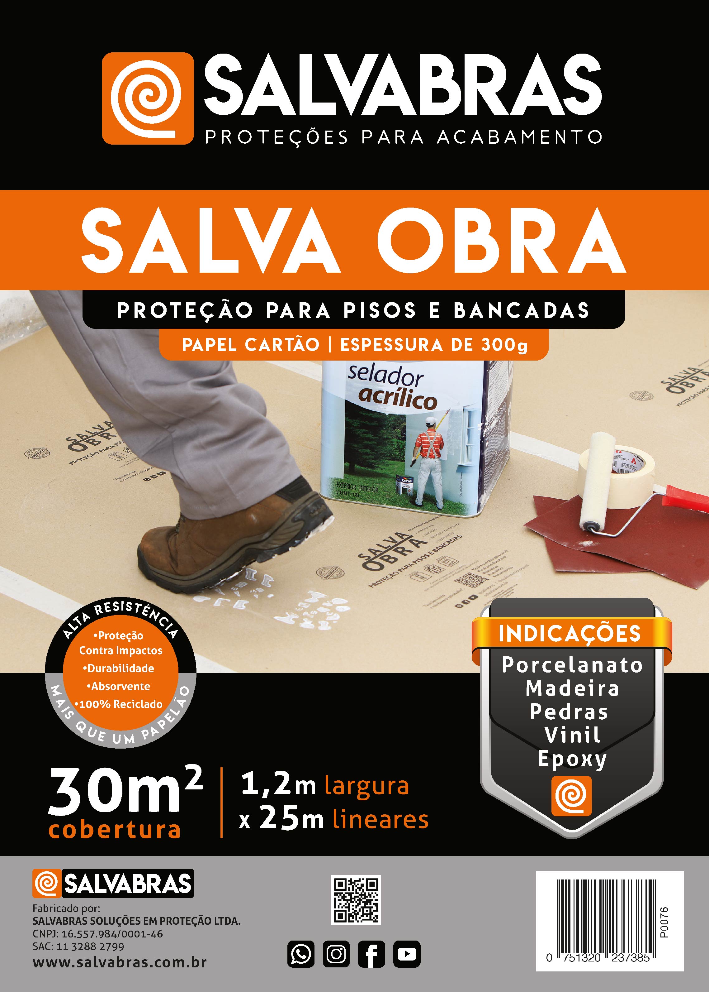 Salva Obra Cartón De Protección Para Pisos 1.20 mt x 25mt