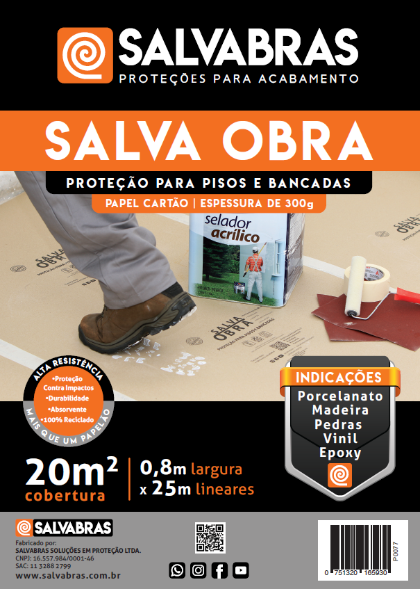 Salva Obra Cartón De Protección Para Pisos 0.80mt x 25mt