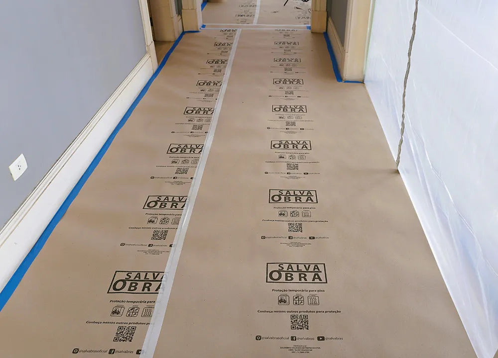 Cartón de protección para pisos 0.80mt x 25mt - SalvaObra