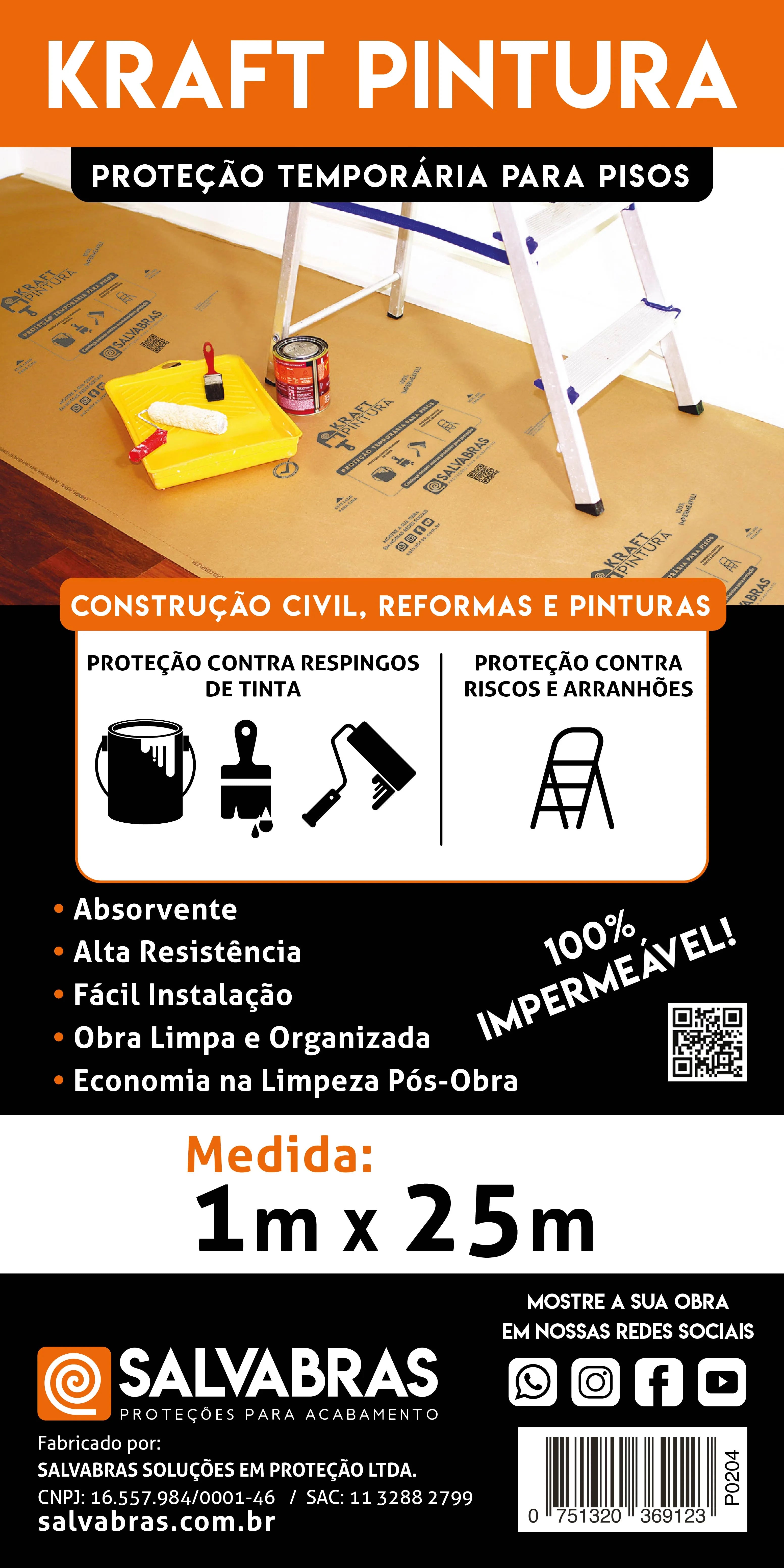 Papel de protección para pisos Kraft - 1mt x 25mt