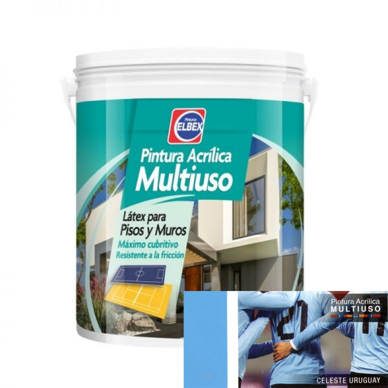 Pintura Multiuso Elbex - Celeste Uruguay 4Lt