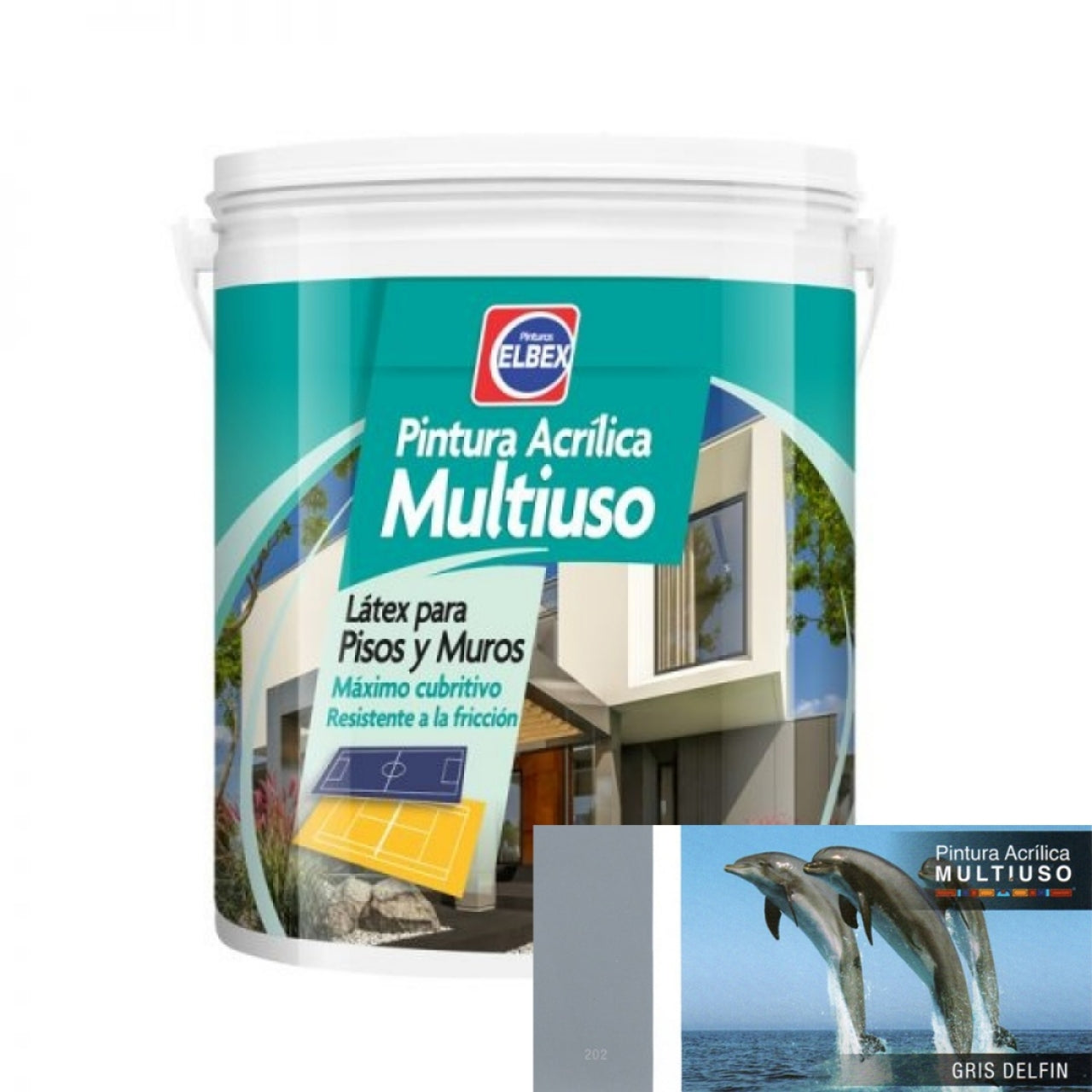 Pintura Multiuso Elbex - Gris Delfin 1Lt