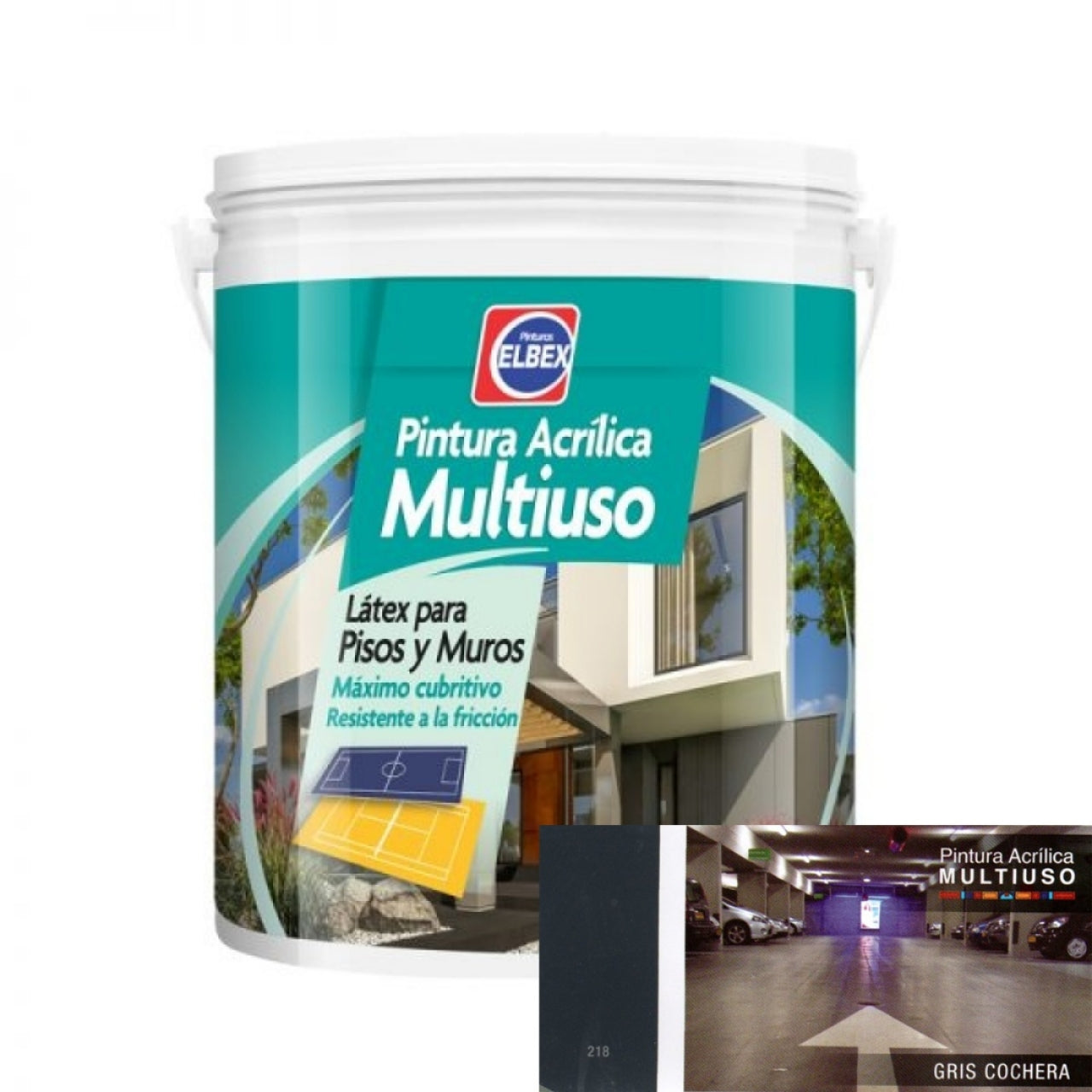 Pintura Multiuso Elbex - Gris Cochera 1Lt