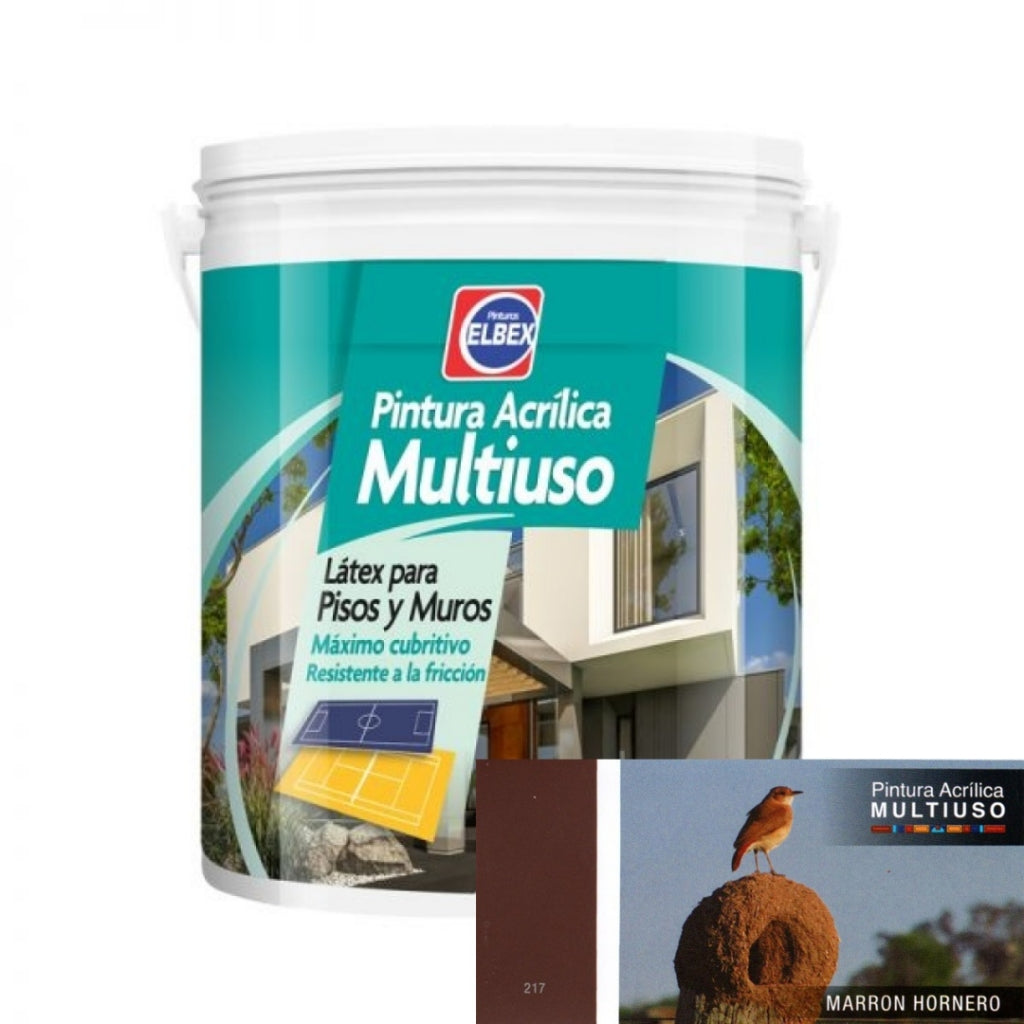 Pintura Multiuso Elbex - Marrón Hornero 4Lt