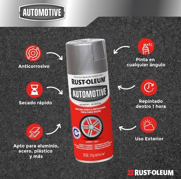 Aerosol Rust Oleum Automotive Llantas Negro