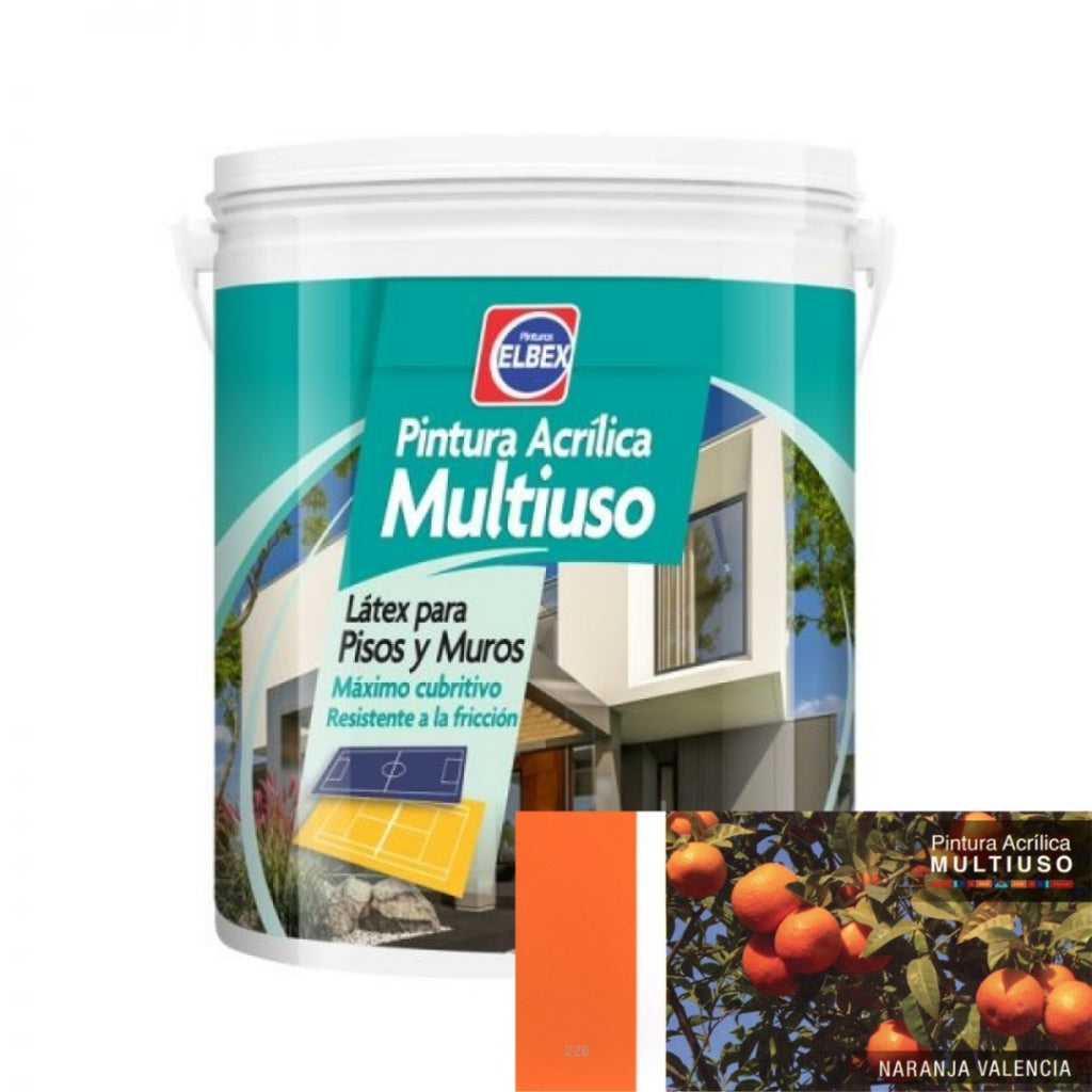 Pintura Multiuso Elbex - Naranja Valencia 4Lt