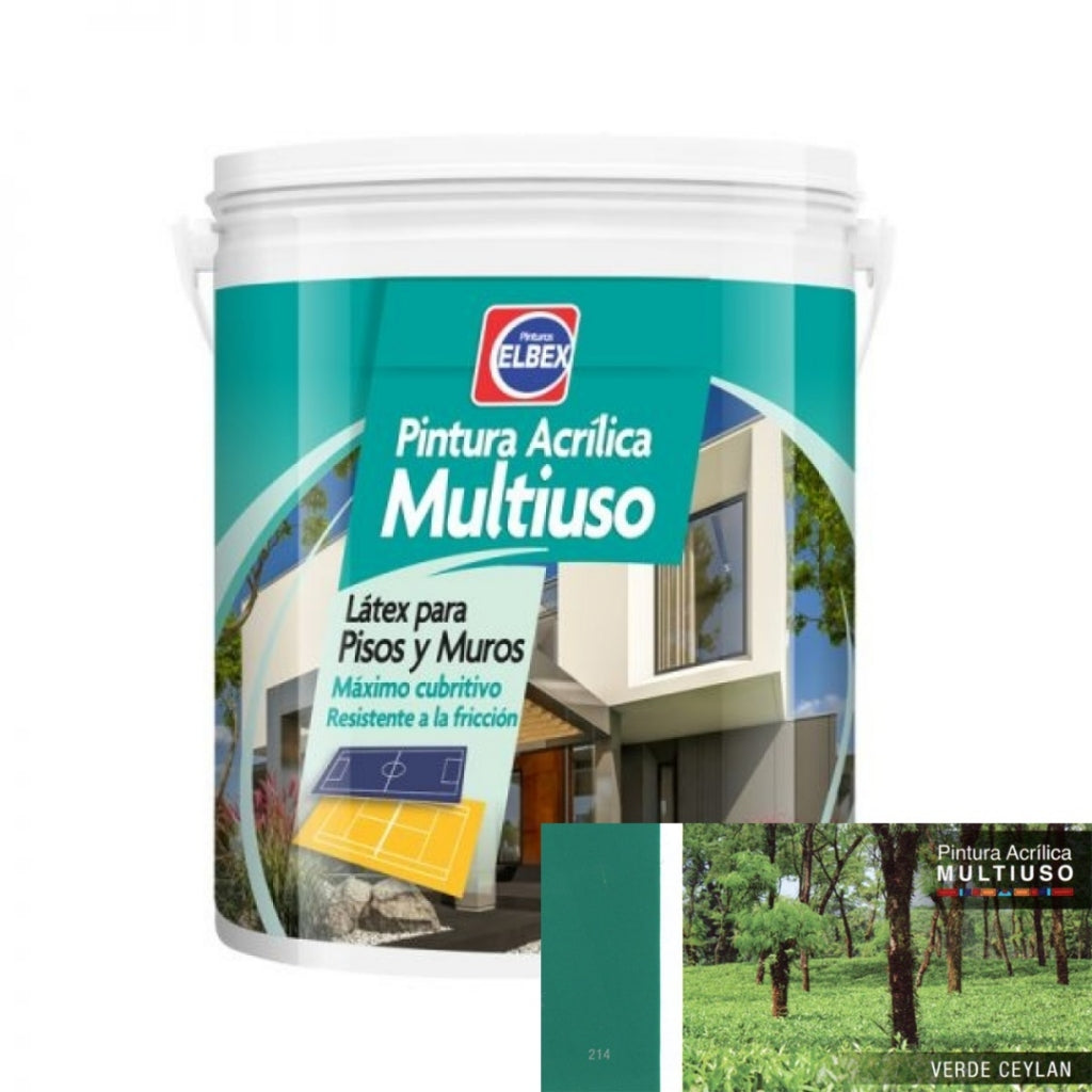 Pintura Multiuso Elbex - Verde Ceylan 1Lt