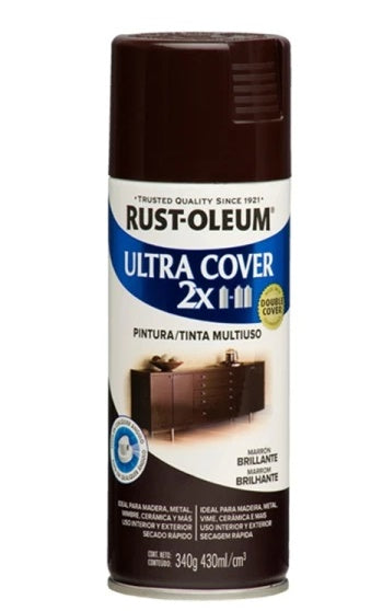 Aerosol Rust Oleum Ultra Cover 2x - Marrón Brillo