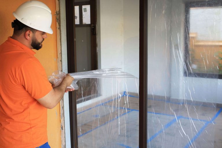 Película protectora para vidrios contra pintura y polvo
